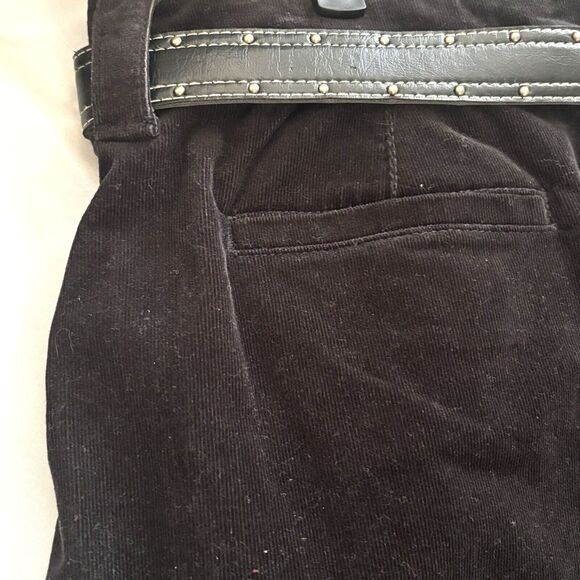 Riders Copper Corduroy Midi Skirt Sz 13 (Jrs) Black Belted Western Rodeo Cowgirl - Picture 6 of 8